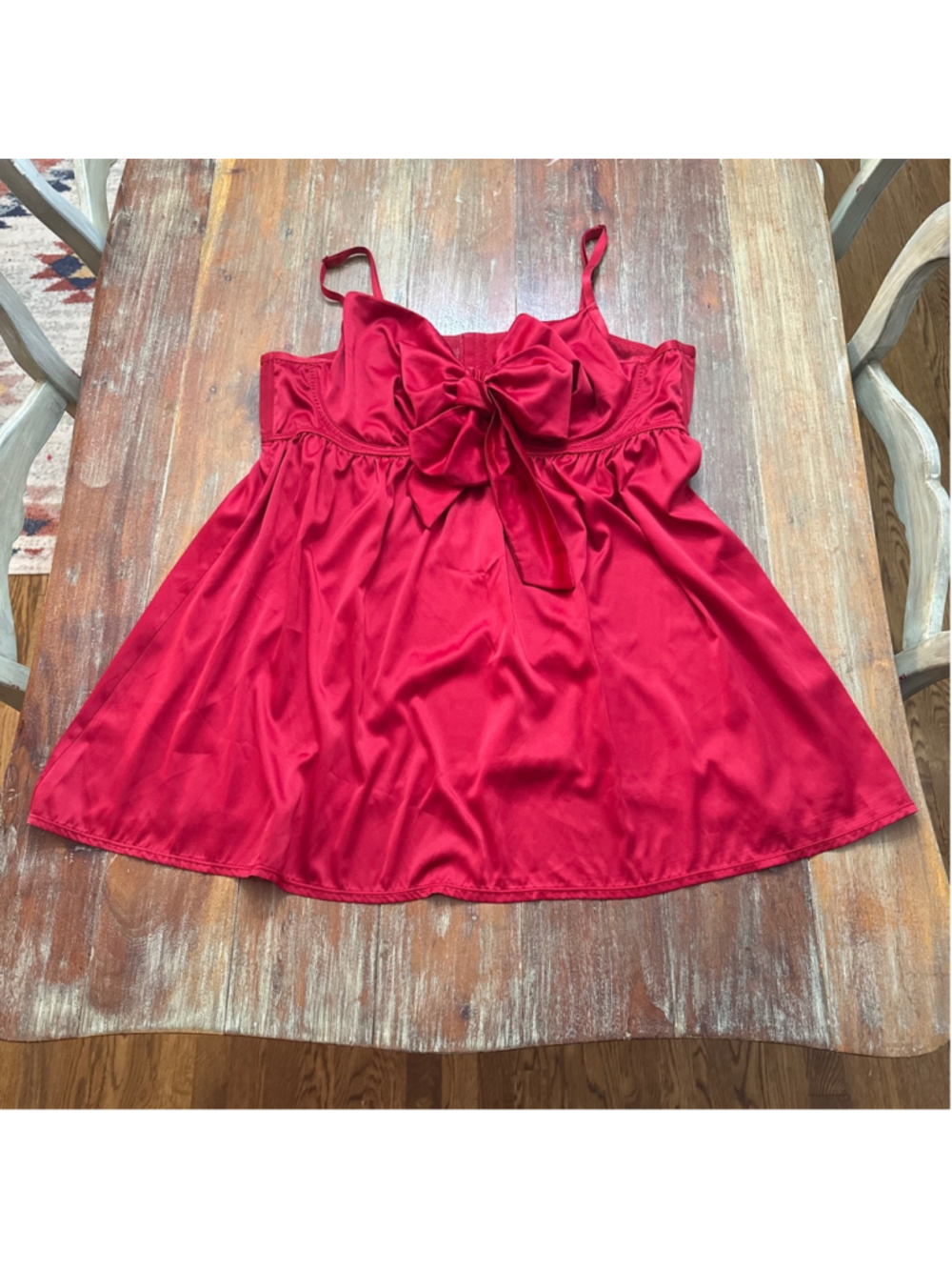 Torrid Curve Red Satin Bow Babydoll Lingerie Top - Plus Size 3 (3X)